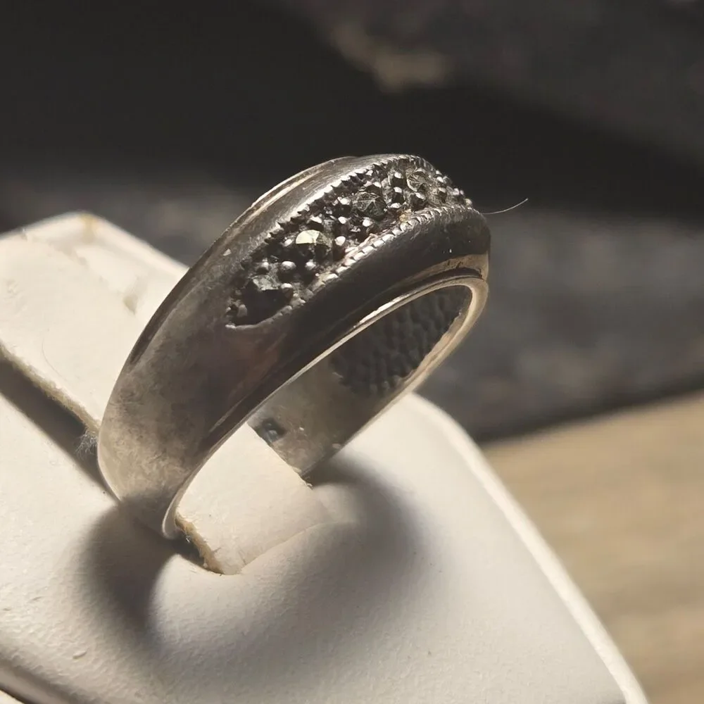 Marcasite vintage sterling silver ring sz 7